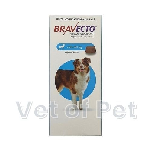 Bravecto 20-40 Kg Arası Köpekler İçin Dış Parazit Tableti SKT:02.2027