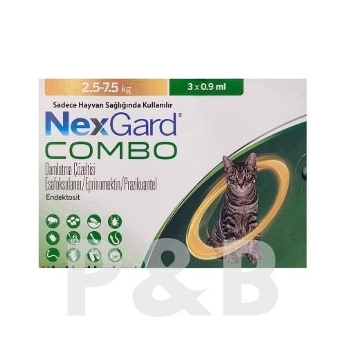Nexgard Combo Yetişkin Kediler İçin İç Dış Parazit Damlası 3 Pipet SKT:2028
