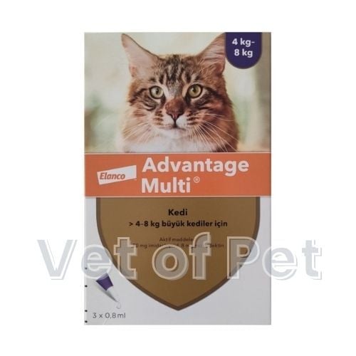 Advantage MULTİ 0.8Ml Kedi İç Dış Parazit Damla 3 Pipet SKT:12.2028