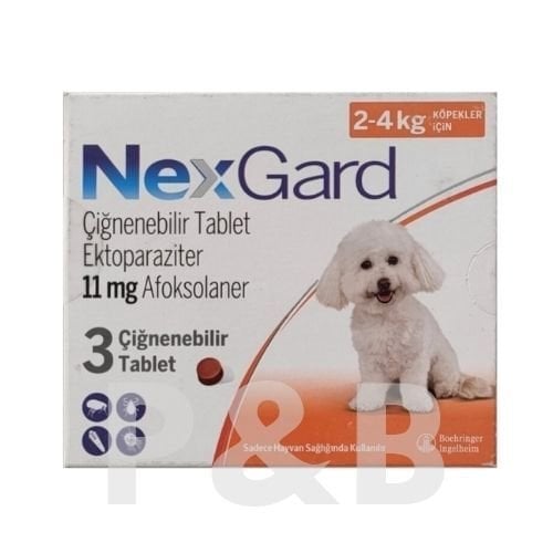 Nexgard Köpek 2-4 kg İçin (1 Kutu 3 Tablet İçerir)  SKT:01.2027