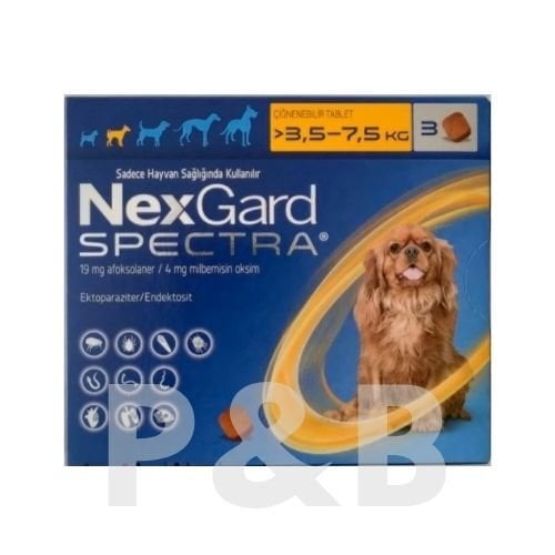 Nexgard Spectra 3.5 - 7.5 Kg Köpekler için İç Dış Parazit 3 Tablet SKT:09.2027