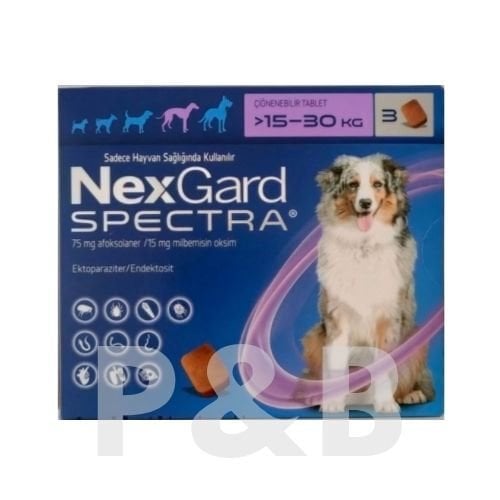 Nexgard Spectra 15-30 Kg Köpekler için İç Dış Parazit 3 Tablet   SKT:07.2027