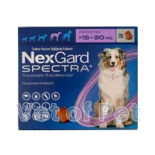 Nexgard Spectra 15-30 Kg Köpekler için İç Dış Parazit 3 Tablet   SKT:10.2027