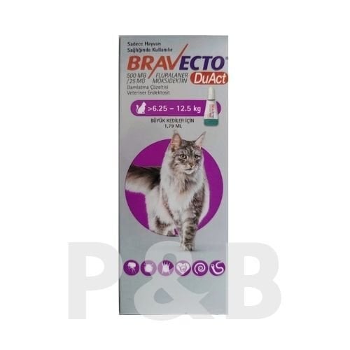 Bravecto DuAct Kedi 6.25-12.5 kg Damla 1.79ml 1 Tüp  SKT:08.2027