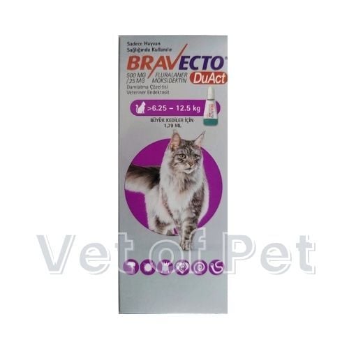 Bravecto DuAct Kedi 6.25-12.5 kg Damla 1.79ml 1 Tüp  SKT:08.2027