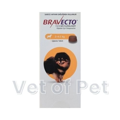 Bravecto Köpek 2-4.5 kg için Dış Parazit Tableti SKT 01.2027