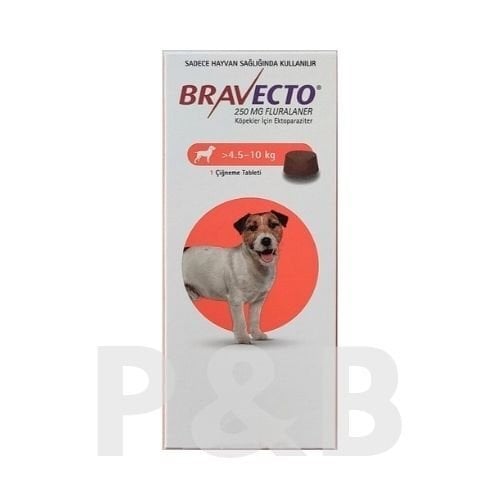 Bravecto 4.5-10 Kg Arası Köpekler İçin Dış Parazit Tableti (1 Tablet) SKT 09.2027