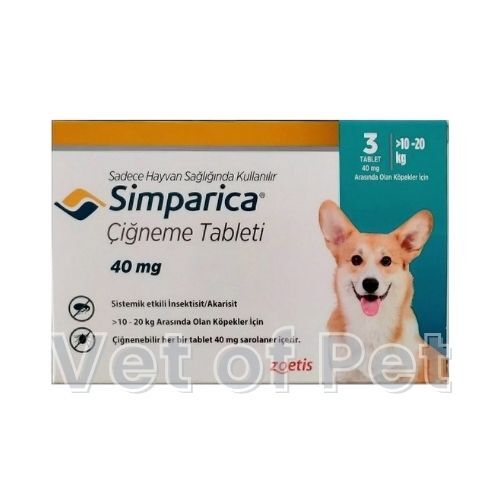 Zoetis Simparica Köpek 10-20 Kg İçin (3 Tablet) SKT 03. 2027