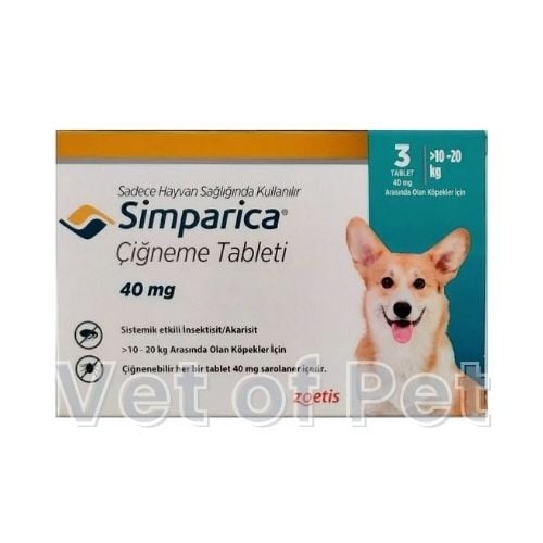 Zoetis Simparica Köpek 10-20 Kg İçin (3 Tablet) SKT 03. 2027