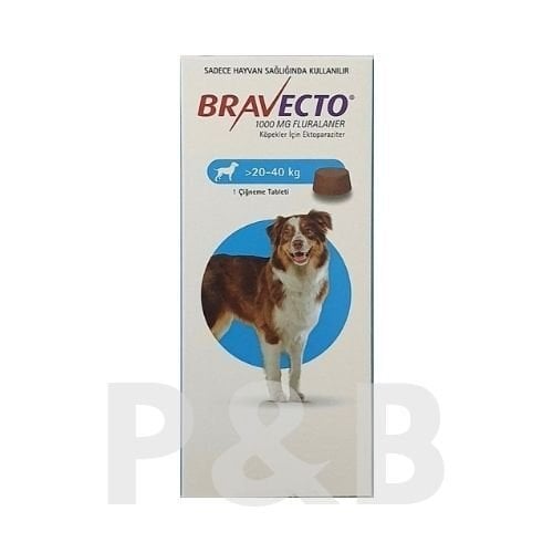 Bravecto 20-40 Kg Arası Köpekler İçin Dış Parazit Tableti SKT:02.2027