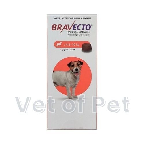 Bravecto 4.5-10 Kg Arası Köpekler İçin Dış Parazit Tableti (1 Tablet) SKT 09.2027