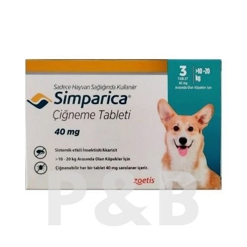 Zoetis Simparica Köpek 10-20 Kg İçin (3 Tablet) SKT:03.2027