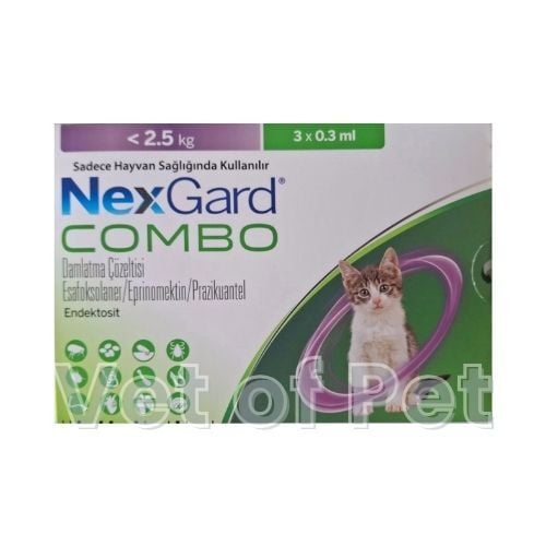 3 KUTU NexGard COMBO Yavru Kediler <2.5 Kg  İçin  Damla 9 Pipet SKT:05.2027 LÜTFEN AÇIKLAMAYI OKUYUNUZ!