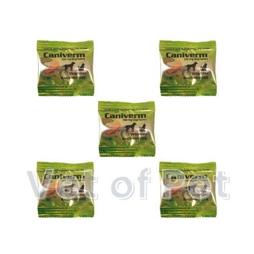 Caniverm 700 Mg İç Parazit Tableti 5 Tablet SKT 11.26