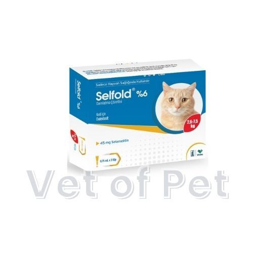 SELFOLD %6 Damlatma Çözeltisi 2,6-7,5 Kg Kediler için  3 Pipet (SKT:04.2027)