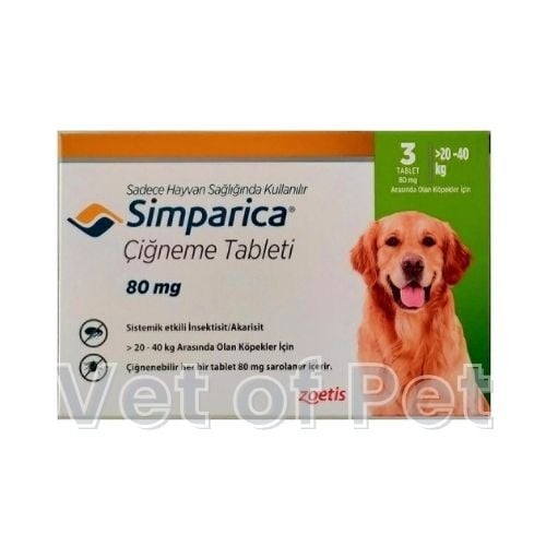 Zoetis Simparica Köpek 20-40 Kg | Pire ve Kene Tableti  SKT 2027