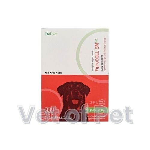 10 Kutu Fiprodoll-Sm Dog Damlatma Çözeltisi 40-60 Kg Köpekler için SKT 12.2026