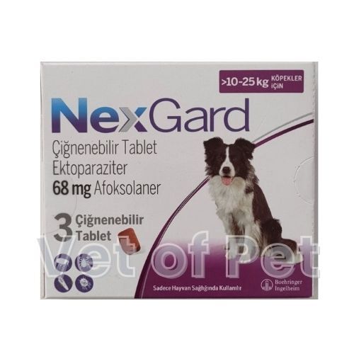 Nexgard 10-25 Köpek Dış Parazit Tableti ( 3 Tablet İçerir) SKT:03. 2027