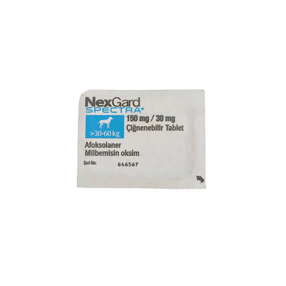 TEK  TABLET Nexgard Spectra  30 - 60 Kg  SKT:09.2027 LÜTFEN AÇIKLAMAYI OKUYUNUZ!