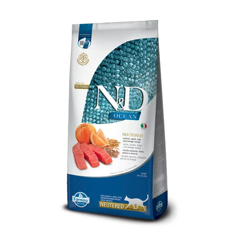 N&D Ocean Düşük Tahıllı Somonlu Kısırlaştırılmış Kedi Maması 10 Kg