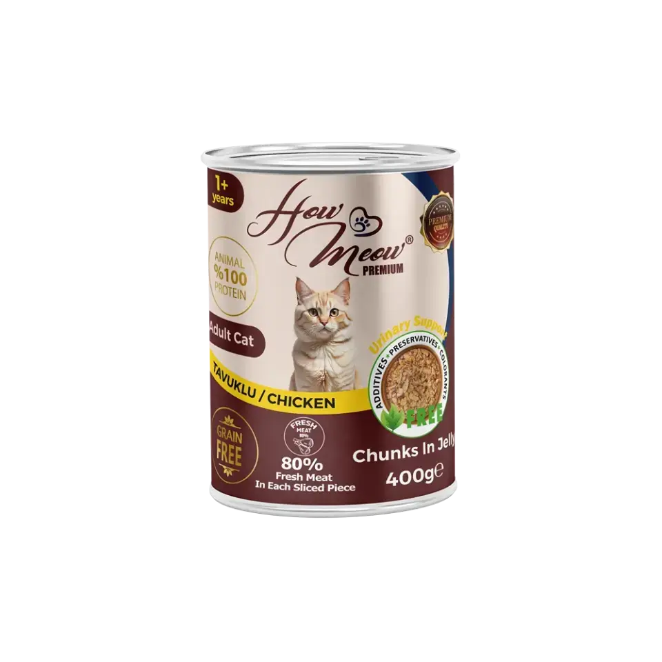 How Meow Jöleli Yetişkin Kedi Maması Tavuklu  400GR X 12 ADET ( SKT:2027 )