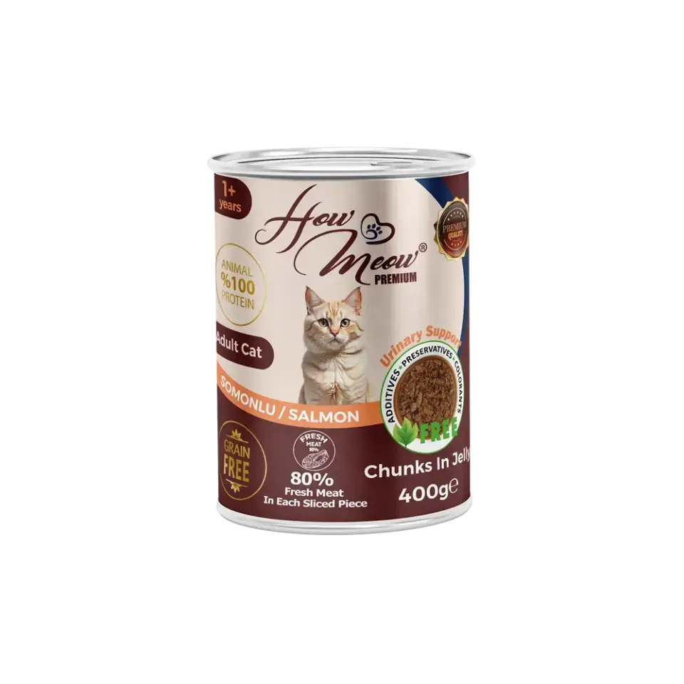 How Meow Jöleli Yetişkin Kedi Maması Somonlu 400GR X 12 ADET ( SKT: 2027  )