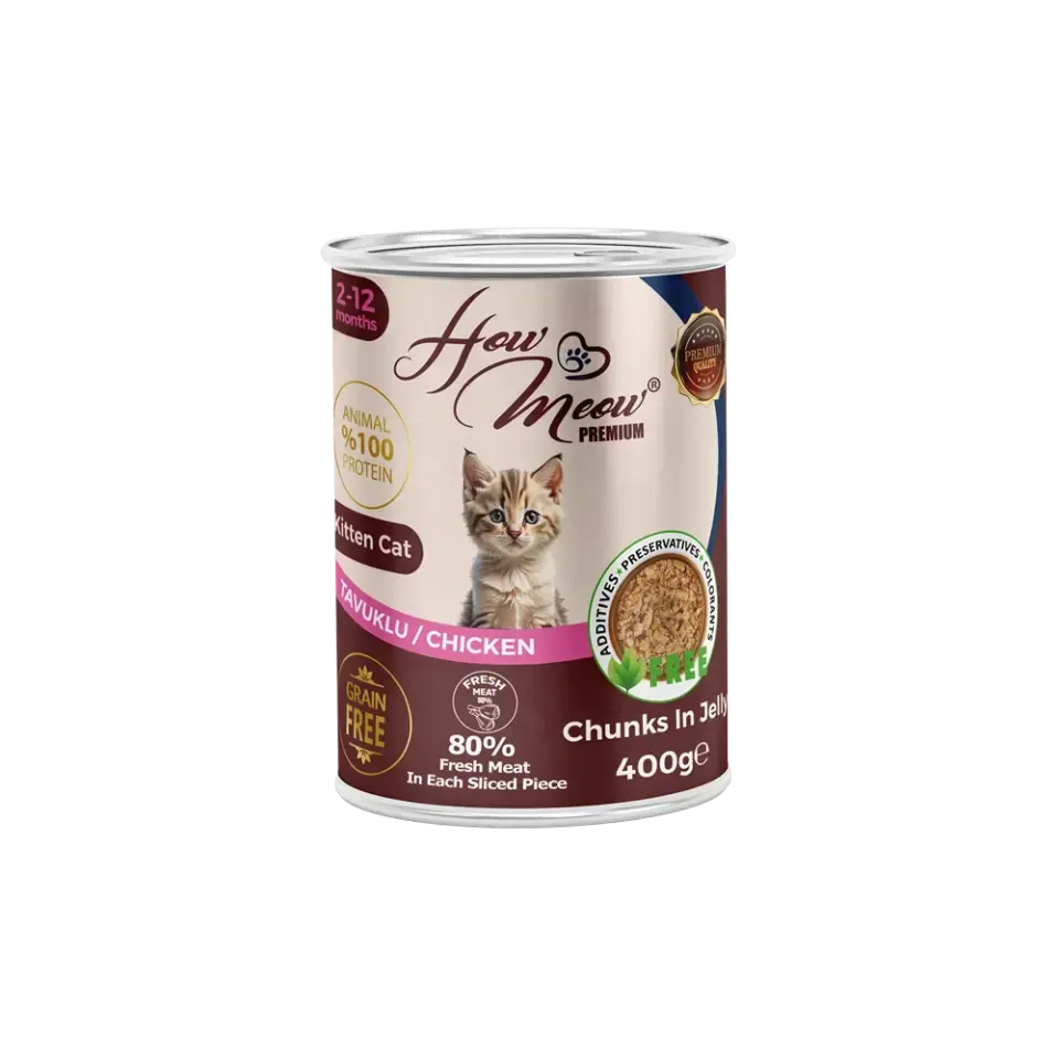 How Meow Jöleli Yavru Kedi Maması Tavuklu  400GR X 12 ADET ( SKT: 10.2027  )