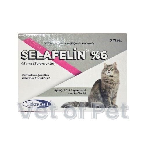 Selafelin 45 Mg Damlatma Çözeltisi  2.6-7.5 Kg Kediler için  ( 3 Pipet içerir) SKT:02.2028