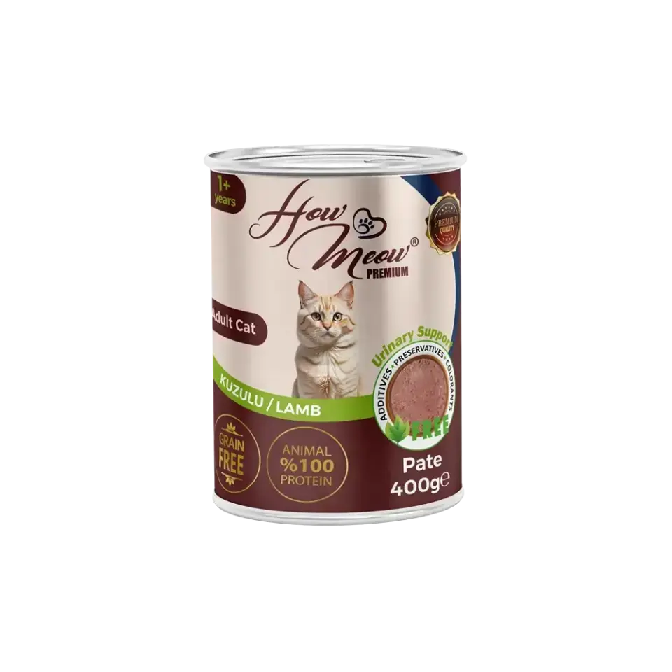 How Meow Jöleli Yetişkin Kedi Maması Kuzulu  400 GR X 12 ADET  ( SKT: 2027 )
