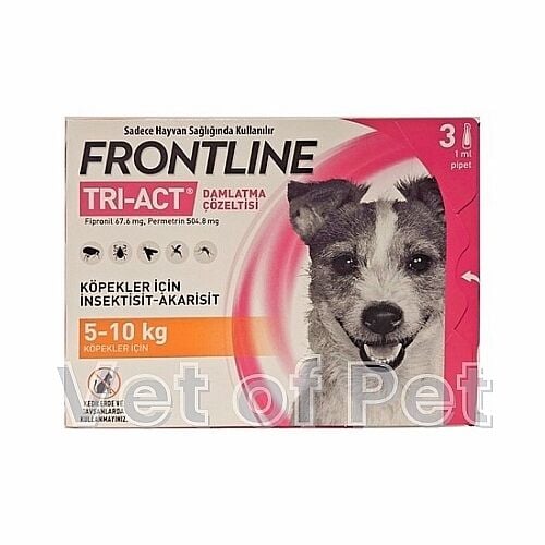 Frontline Tri-Act Damlatma Çözeltisi 5-10 Kg Köpekler İçin 3 Pipet (SKT:10.2028)