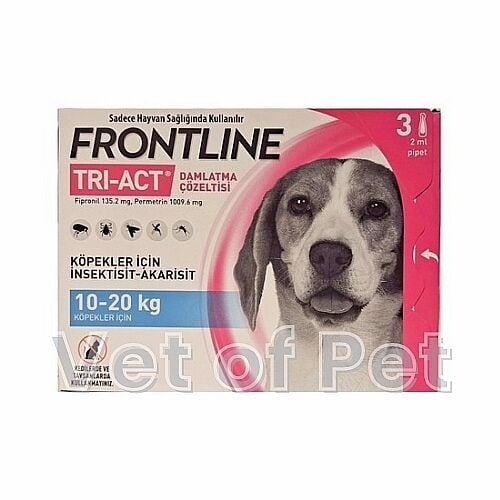 Frontline Tri-Act Damlatma Çözeltisi 10-20 Kg Köpekler İçin 3 Pipet (SKT:08.2028)