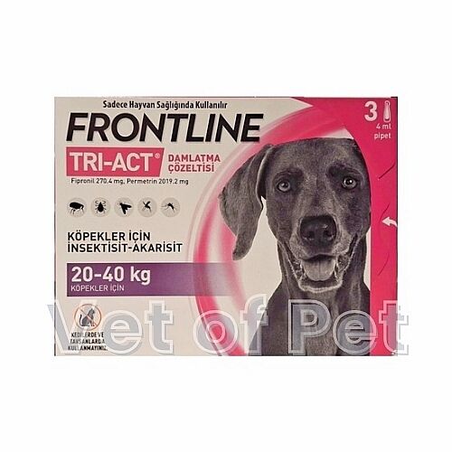 Frontline Tri-Act Damlatma Çözeltisi 20-40 Kg Köpekler İçin 3 Pipet (SKT:08.2028)